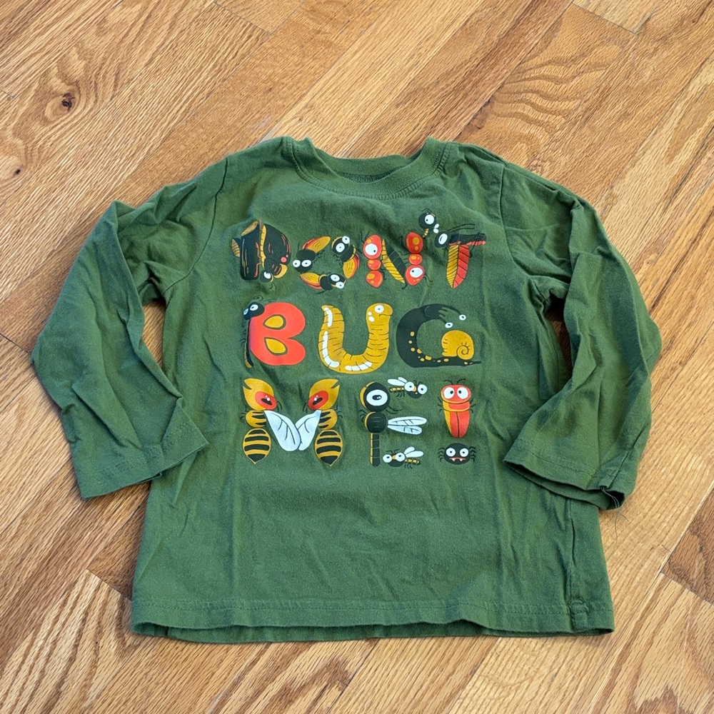 Green Kids Shirt with Bug Print (Size 3T)